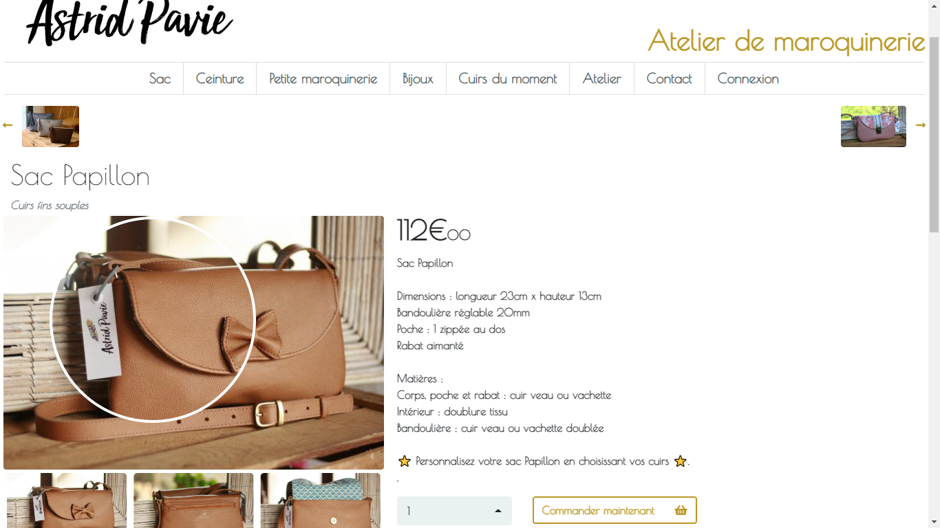 maroquinnerie à thiers, astrid pavie